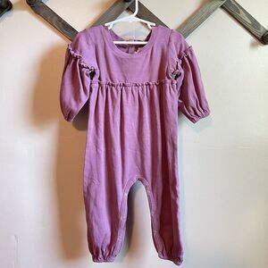 Kate Quinn Purple Ruffle Romper | Organic Cotton | Small Mark | 2T